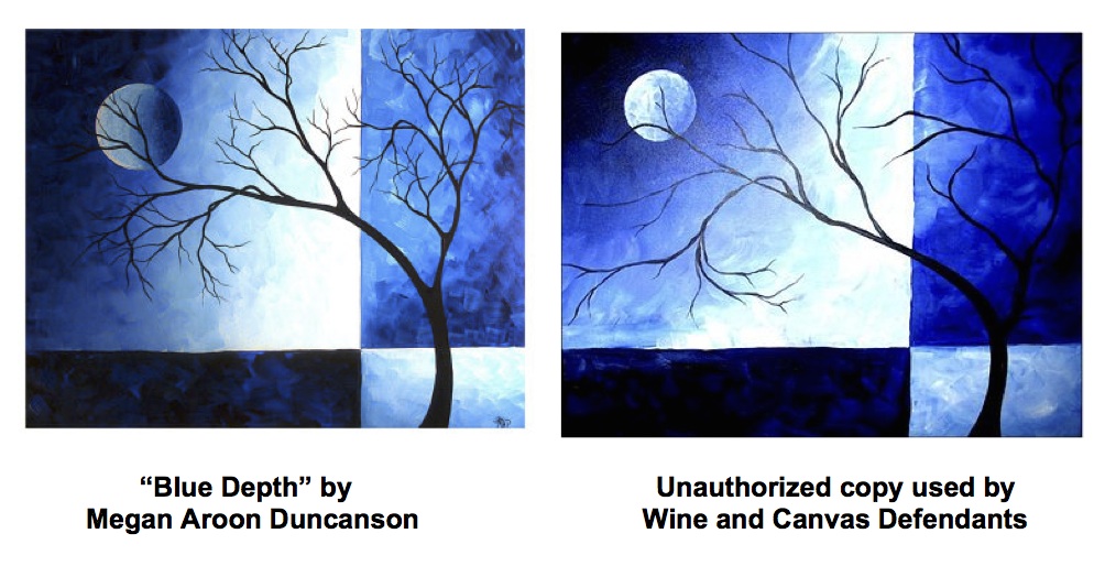 Image of Blue Depth from Wine and Canvas lawsuit